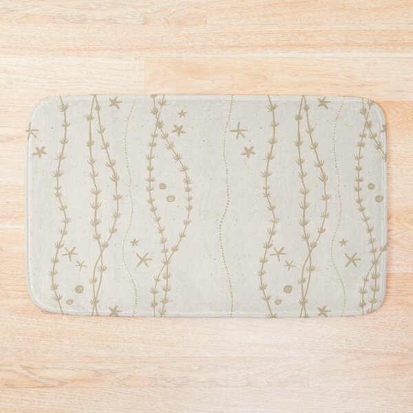 Item preview, Seaweed Starfish Sand Dollar Block Print Stripe Coastal Beach House Decor Terracotta designed and sold by RenattaZare.