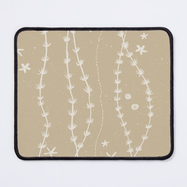 Item preview, Seaweed Starfish Sand Dollar Block Print Stripe Coastal Beach House Decor Warm Sand designed and sold by RenattaZare.