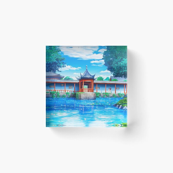 Item preview, Peaceful Pavilion Pond designed and sold by Darogapari.