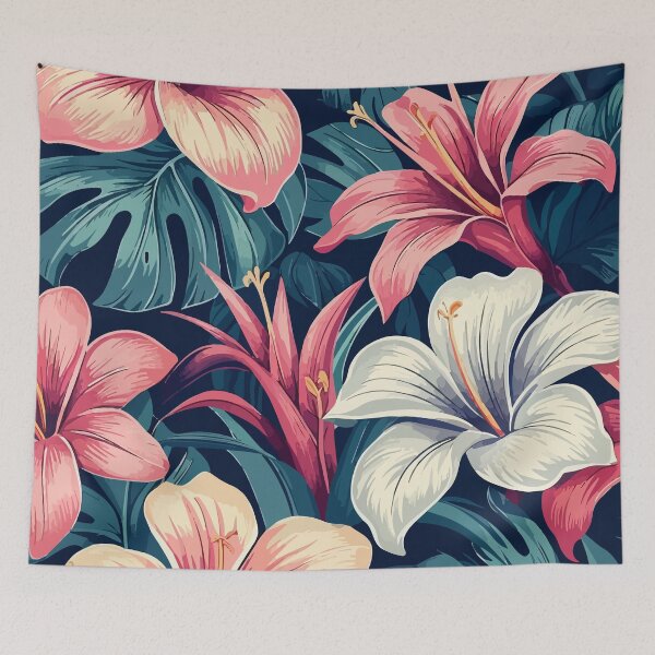Item preview, Hawaii tropical flowers vintage pattern designed and sold by Grypis.