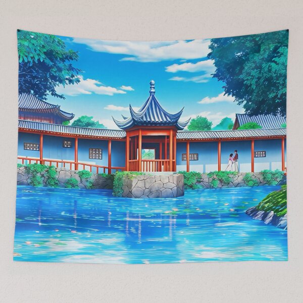 Item preview, Peaceful Pavilion Pond designed and sold by Darogapari.
