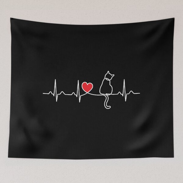 Item preview, Minimalist Cat Heartbeat - Kitten Lover Gift designed and sold by clickbongski.