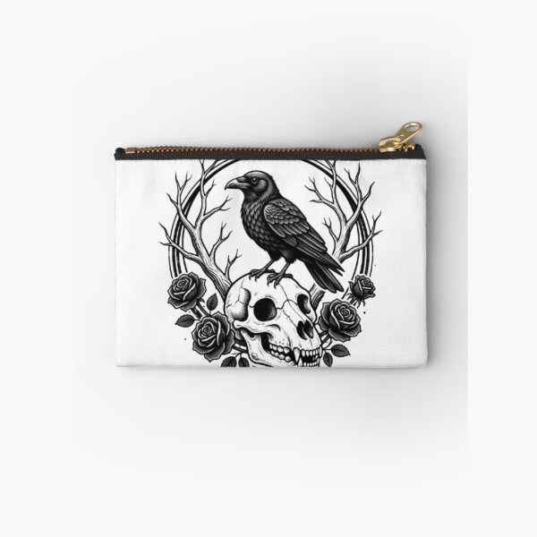 Item preview, Gothic Raven Wolf Skull Rose T-Shirt | Dark Nature Crow Bones Floral Tee designed and sold by HopeAndHustle.