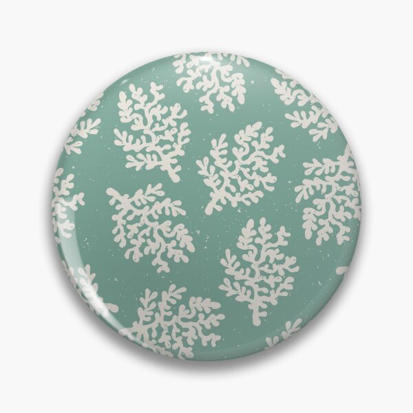 Item preview, Coral Branch Block Print Coastal Toss Blender Beach House Bedroom Decor Soft Teal designed and sold by RenattaZare.