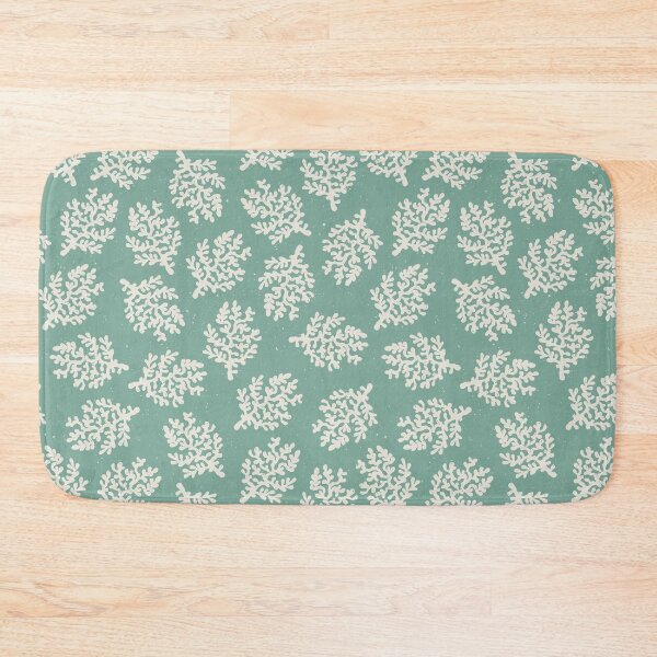 Item preview, Coral Branch Block Print Coastal Toss Blender Beach House Bedroom Decor Soft Teal designed and sold by RenattaZare.