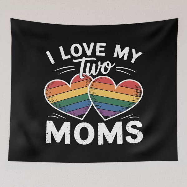 Item preview, LGBT Mothers Day Lesbian Moms Rainbow Heart LGBT designed and sold by SapfireStuArt.