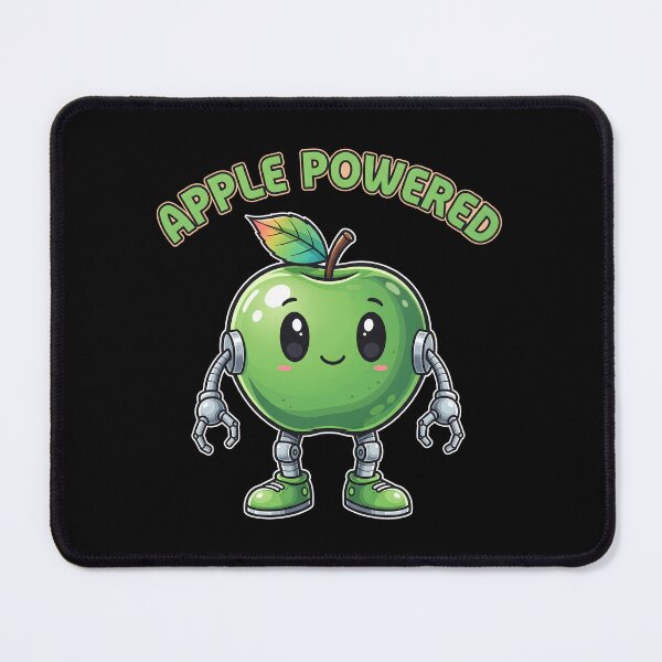 Item preview, Apple Powered Funny Robot Fruit Cartoon designed and sold by ArtDzignsZA.
