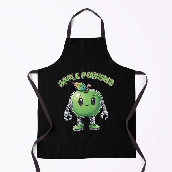 Item preview, Apple Powered Funny Robot Fruit Cartoon designed and sold by Canvas-Whispers.