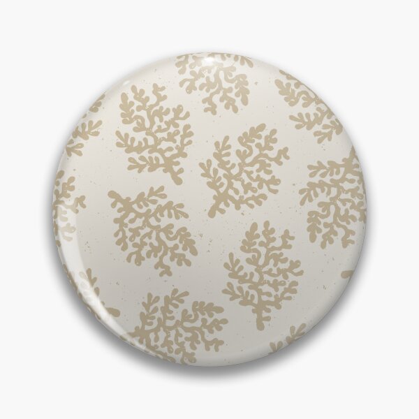 Item preview, Coral Branch Block Print Coastal Toss Blender Beach House Bedroom Decor1 Beige designed and sold by RenattaZare.