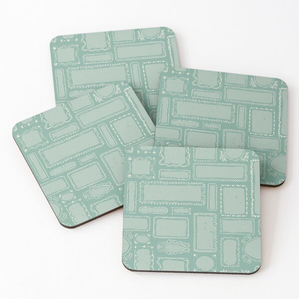 Item preview, Coastal Gallery Wall Frames Hand Drawn Folk Art Eclectic Beach House Decor Teal designed and sold by RenattaZare.