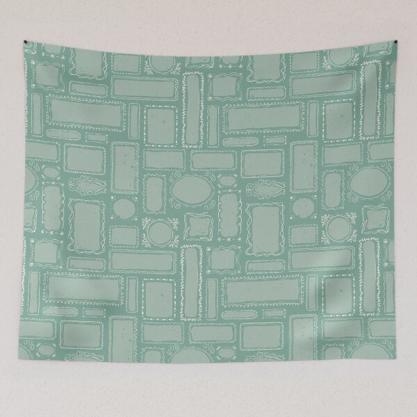 Item preview, Coastal Gallery Wall Frames Hand Drawn Folk Art Eclectic Beach House Decor Teal designed and sold by RenattaZare.