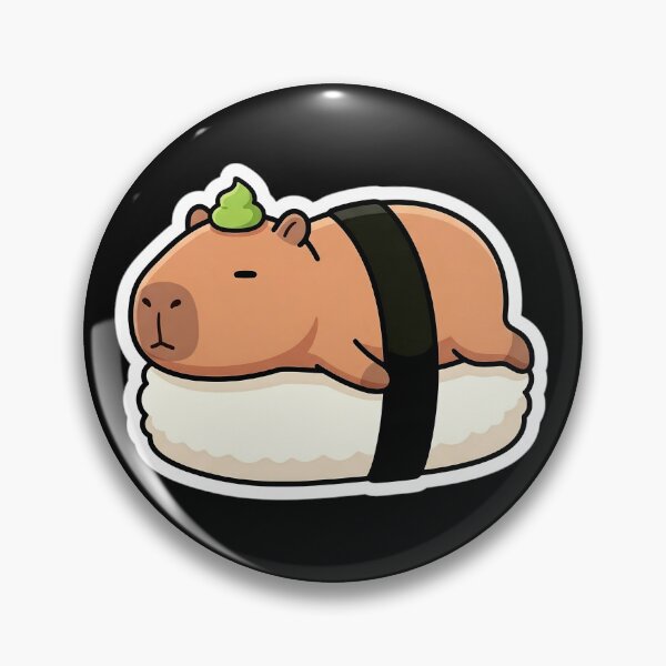 Item preview, Cute Capybara Sushi Nigiri Vinyl Sticker designed and sold by Oommen Studio .