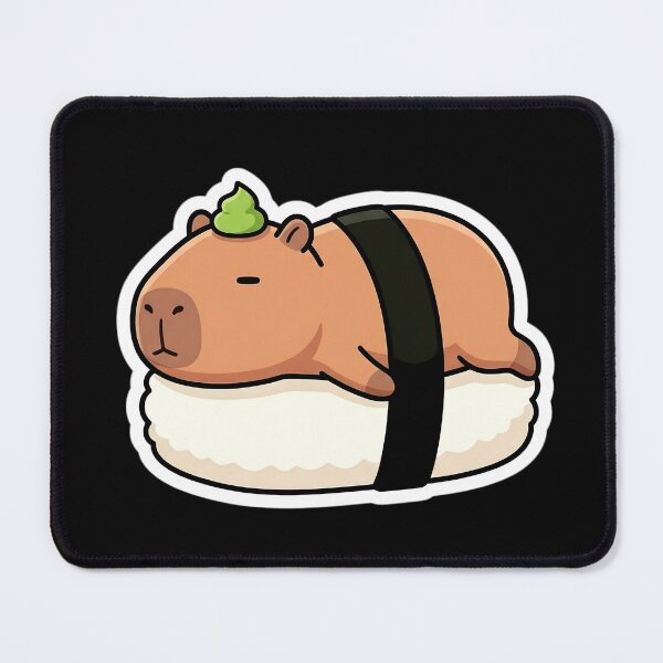 Item preview, Cute Capybara Sushi Nigiri Vinyl Sticker designed and sold by Oommen Studio .