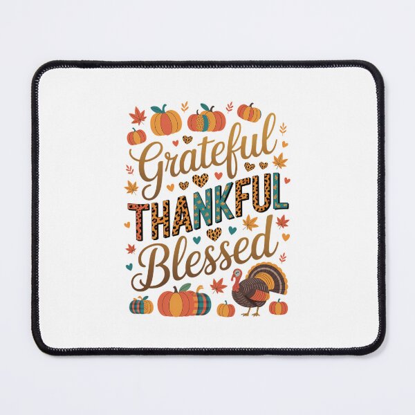 Item preview, Thankful Grateful Blessed Thanksgiving Fall Season Religious Autumn Fall designed and sold by SapfireStuArt.