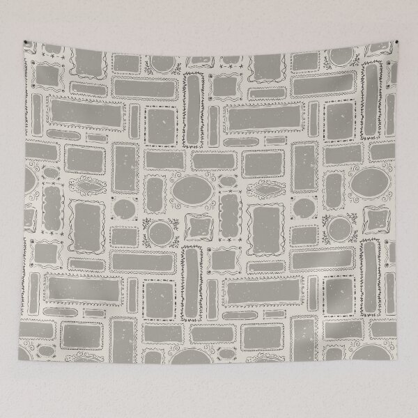 Item preview, Coastal Gallery Wall Frames Hand Drawn Folk Art Eclectic Beach House Decor Warm Gray designed and sold by RenattaZare.