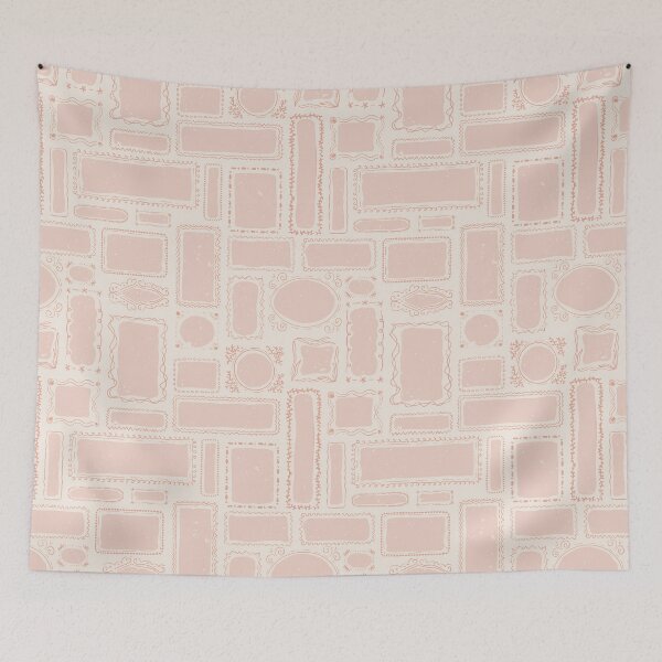 Item preview, Coastal Gallery Wall Frames Hand Drawn Folk Art Eclectic Beach House Decor Blush designed and sold by RenattaZare.
