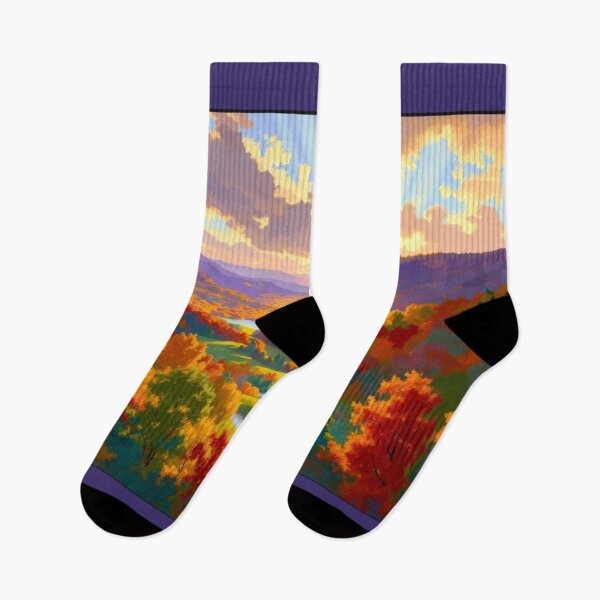 Item preview, Majestic Autumn Mountain Valley Winding River Golden Hour designed and sold by Nexus Space.