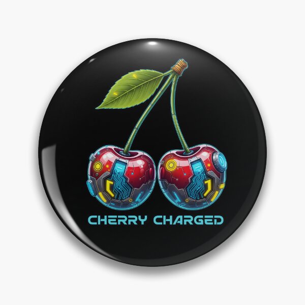Item preview, Cherry Charged Cyberpunk Tech Fruit Art designed and sold by Canvas-Whispers.