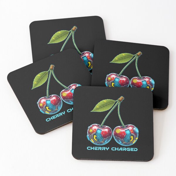 Item preview, Cherry Charged Cyberpunk Tech Fruit Art designed and sold by Canvas-Whispers.