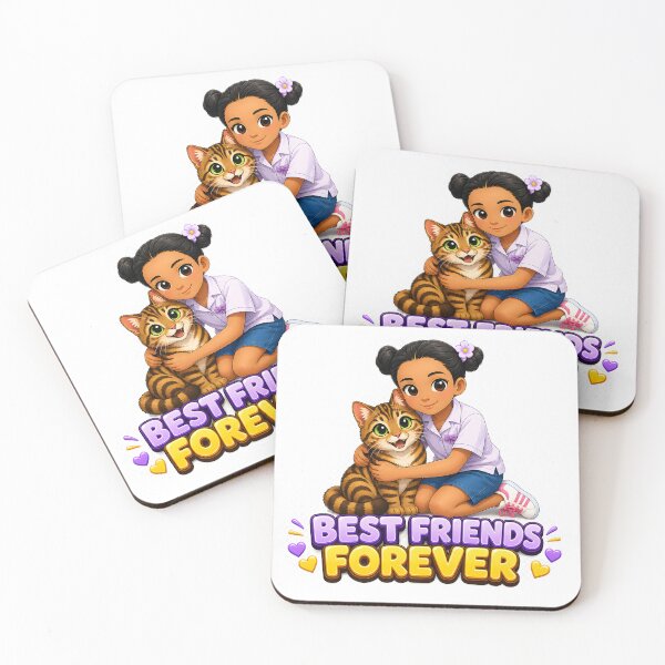 Item preview, Sammy & Oyuki – Best Friends Forever | Cute Girl & Kitten Friendship Design designed and sold by Sammy and Oyuki.