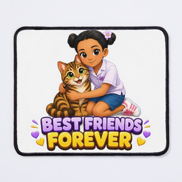 Item preview, Sammy & Oyuki – Best Friends Forever | Cute Girl & Kitten Friendship Design designed and sold by Sammy and Oyuki.