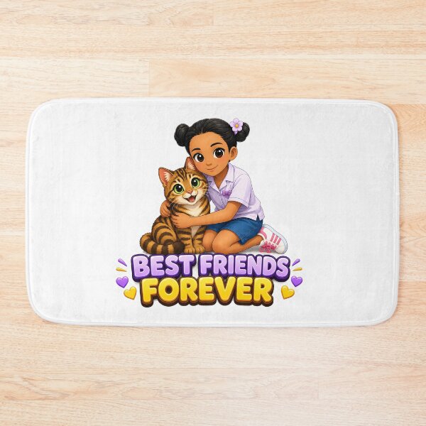 Item preview, Sammy & Oyuki – Best Friends Forever | Cute Girl & Kitten Friendship Design designed and sold by Sammy and Oyuki.