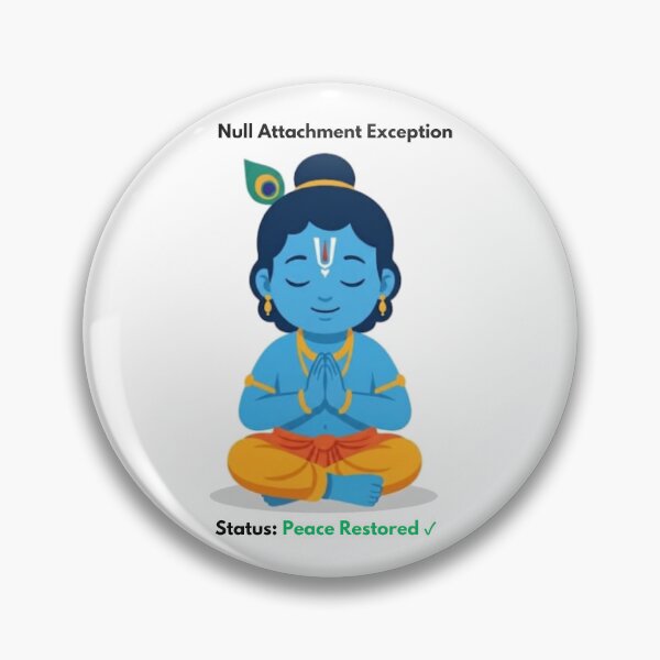 Item preview, Null Attachment Exception | Developer Humor Sticker | Krishna Inspired designed and sold by BhaktiByte.