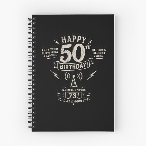 Item preview, Happy 50th Birthday Ham Radio Operator 73 Vintage designed and sold by Aetherix Studio.
