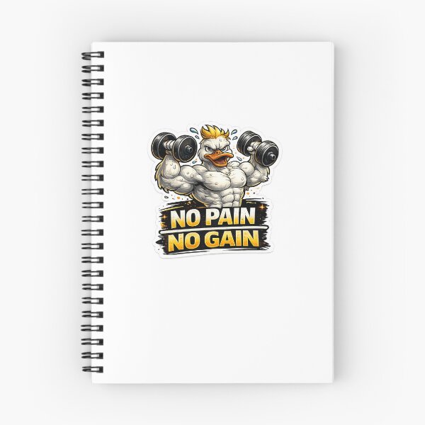 Item preview, Muscular Duck Gym Sticker – No Pain No Gain designed and sold by TheStickerVerse98.