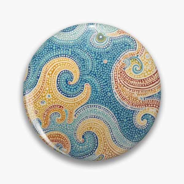 Item preview, Aboriginal Inspired Dot Art - With Aquamarine Big Waves Pattern designed and sold by GrinGalore.