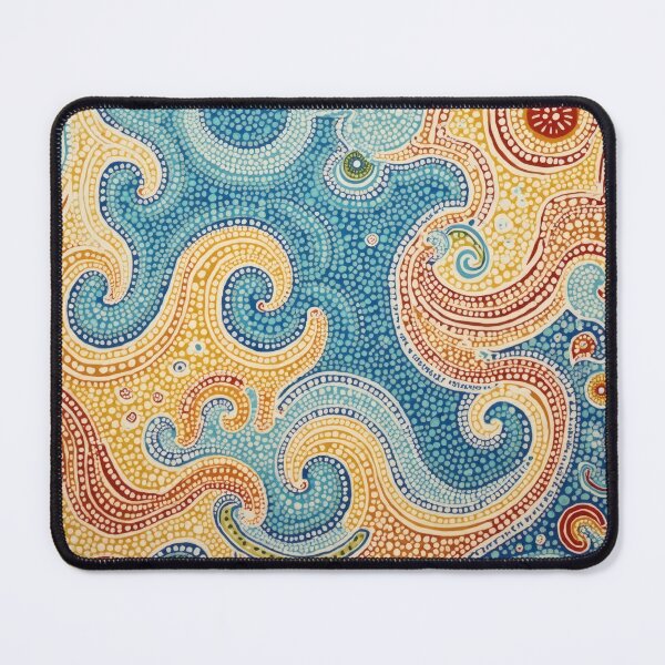 Item preview, Aboriginal Inspired Dot Art - With Aquamarine Big Waves Pattern designed and sold by GrinGalore.