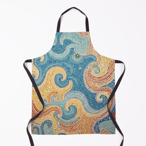 Item preview, Aboriginal Inspired Dot Art - With Aquamarine Big Waves Pattern designed and sold by GrinGalore.