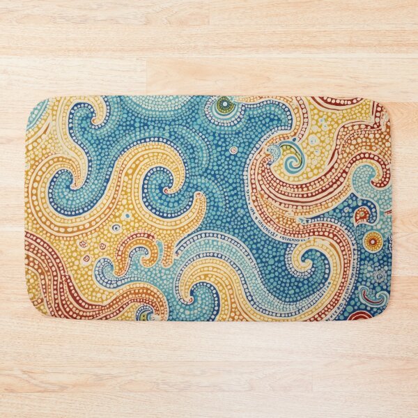Item preview, Aboriginal Inspired Dot Art - With Aquamarine Big Waves Pattern designed and sold by GrinGalore.