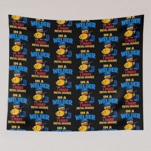 Item preview, Im A Welder I Make Metal Behave Funny Welding Duck Design designed and sold by TeeTimeTreasure.