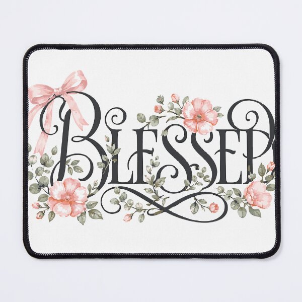 Item preview, Blessed Floral Coquette Bow, Christian Cottagecore Aesthetic, Cute Faith Apparel, Pastel Rose Art, Ephesians 1:3 designed and sold by LifeShoppe.
