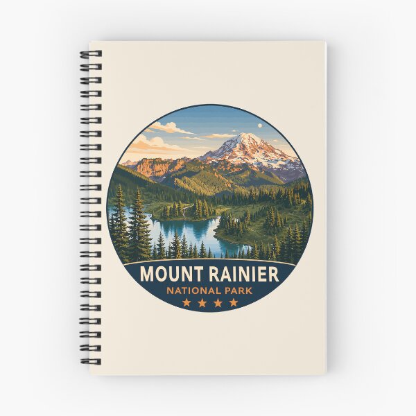 Artikelvorschau, Mount Rainier Nationalpark Retro-Design entworfen und verkauft von Gideon Emmerich.