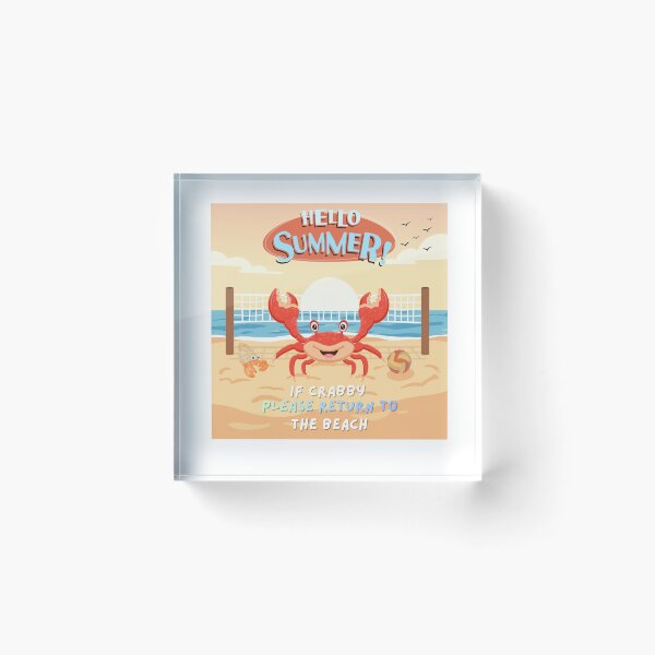 Item preview, Hello Summer Crab T-Shirt – If Crabby Please Return to the Beach Funny Beach Vacation Graphic Tee designed and sold by VirellonInk.