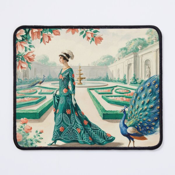 Item preview, Peacock Garden Elegance – Art Deco George Barbier Inspired Fashion Wall Art designed and sold by Tamas Das.
