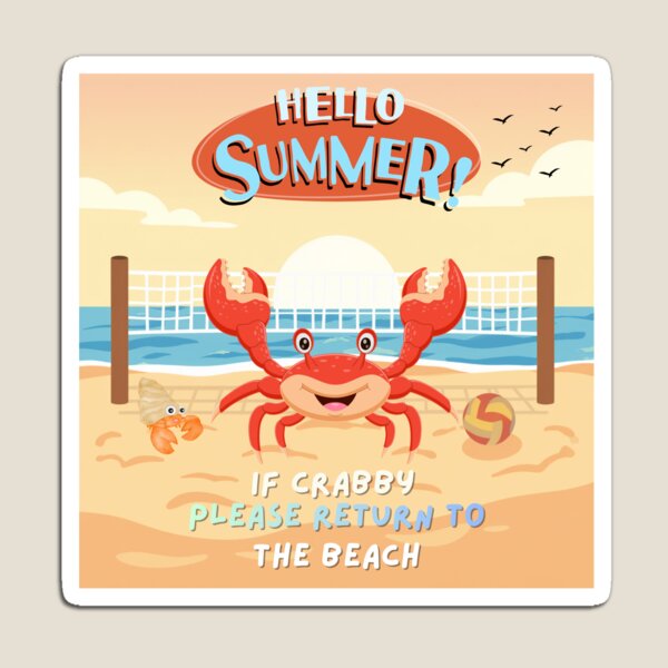 Item preview, Hello Summer Crab T-Shirt – If Crabby Please Return to the Beach Funny Beach Vacation Graphic Tee designed and sold by VirellonInk.