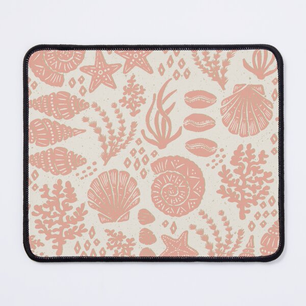 Item preview, Shells Coral Ammonite Folk Heritage Block Print Coastal Beach Cottage Decor Terracotta  designed and sold by RenattaZare.