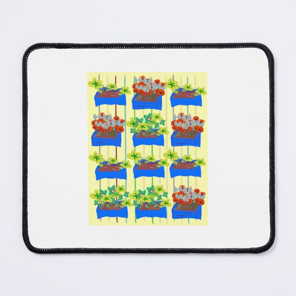 Item preview, Blue flower pots with flowers designed and sold by vibeno1.