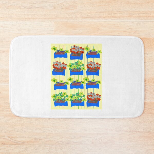 Item preview, Blue flower pots with flowers designed and sold by vibeno1.