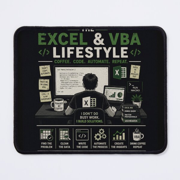 Item preview, Excel & VBA Lifestyle | Power Query & Excel Analyst Shirt designed and sold by Cavalier-org.