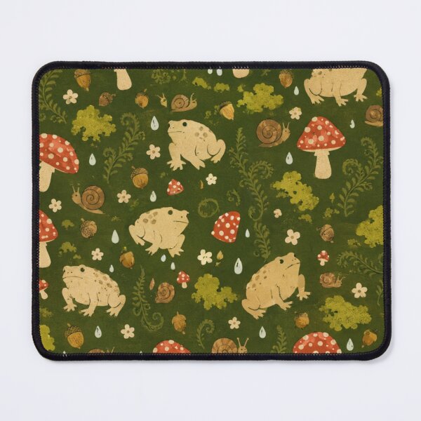 Item preview, Cottagecore Toad Mushroom Seamless Pattern designed and sold by bosamji.