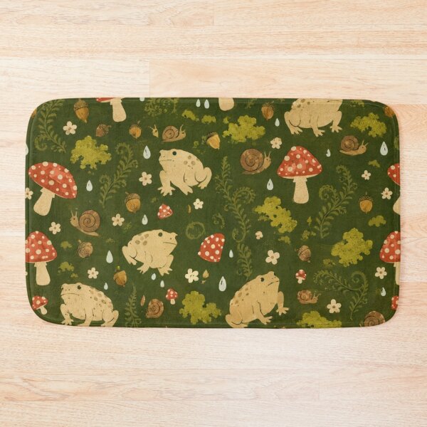 Item preview, Cottagecore Toad Mushroom Seamless Pattern designed and sold by bosamji.