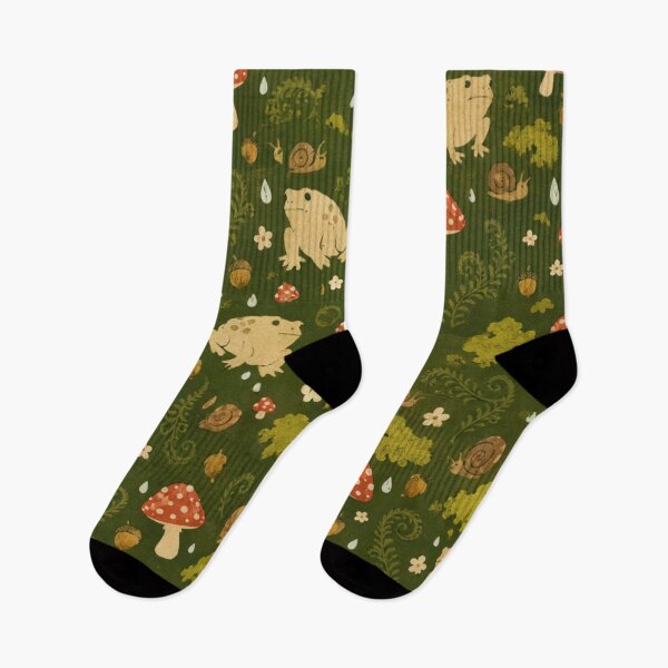 Item preview, Cottagecore Toad Mushroom Seamless Pattern designed and sold by bosamji.