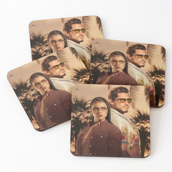 Item preview, Golden Sunset Outlaws Beach Portrait - Tropical Retro Gaming Aesthetic Sticker designed and sold by Billy Morfo™.