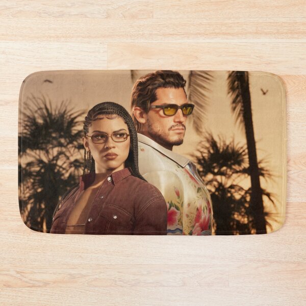 Item preview, Vice City Golden Sunset Outlaws Beach Portrait - Tropical Retro Gaming Aesthetic Sticker designed and sold by William Cano.