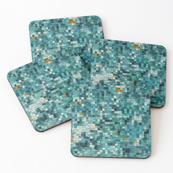 Item preview, Teal Paper Pixel Square Grid Seamless Photo Texture designed and sold by DigitaICraft.