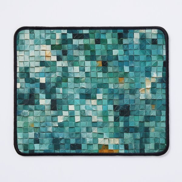 Item preview, Teal Paper Pixel Square Grid Seamless Photo Texture designed and sold by DigitaICraft.